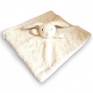 Mud Pie White Bunny Rabbit Baby Lovey Security Blanket Pink Baby Girl 13x13